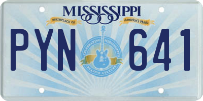 MS license plate PYN641