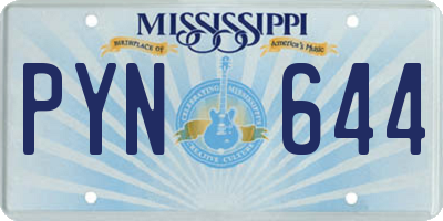 MS license plate PYN644