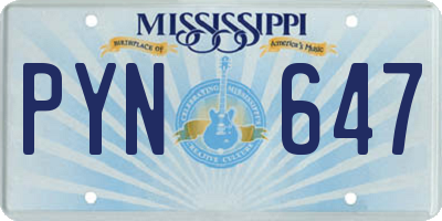 MS license plate PYN647