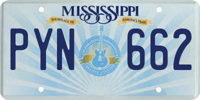 MS license plate PYN662