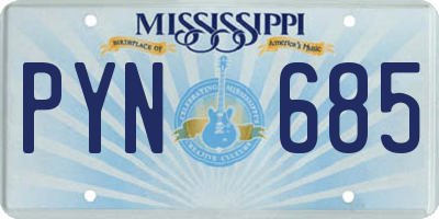 MS license plate PYN685