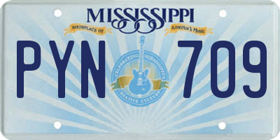 MS license plate PYN709