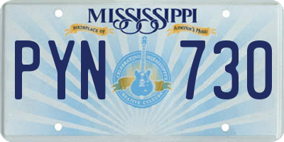 MS license plate PYN730