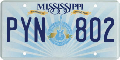 MS license plate PYN802