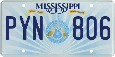 MS license plate PYN806
