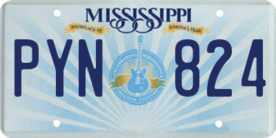 MS license plate PYN824