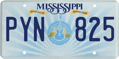 MS license plate PYN825