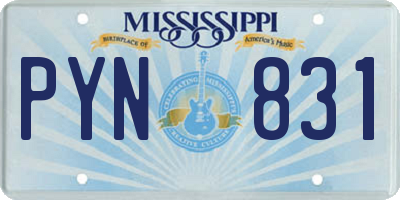 MS license plate PYN831