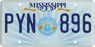 MS license plate PYN896