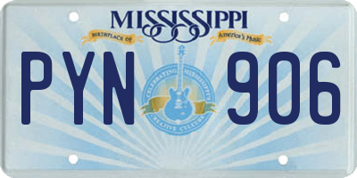 MS license plate PYN906