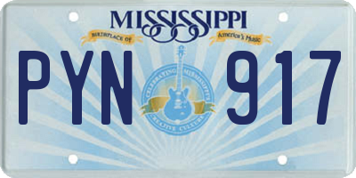 MS license plate PYN917