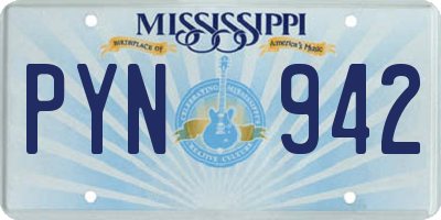 MS license plate PYN942