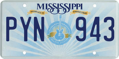 MS license plate PYN943