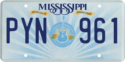 MS license plate PYN961