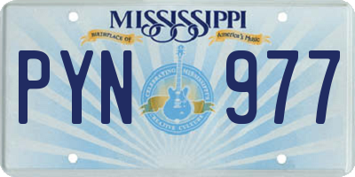 MS license plate PYN977
