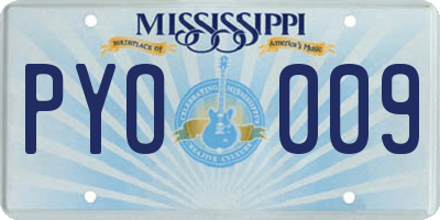 MS license plate PYO009