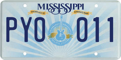 MS license plate PYO011