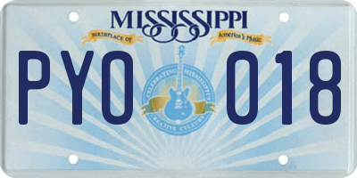 MS license plate PYO018