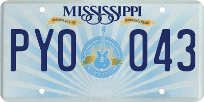 MS license plate PYO043