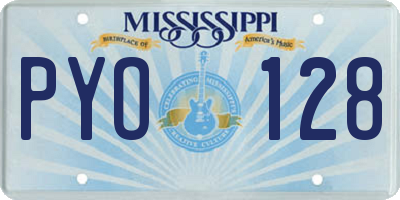 MS license plate PYO128