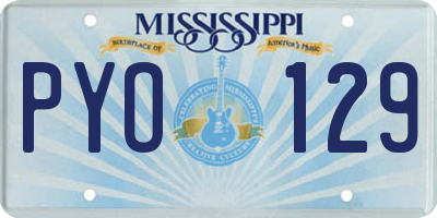 MS license plate PYO129