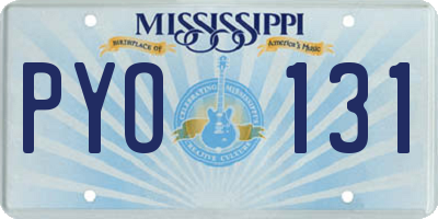 MS license plate PYO131