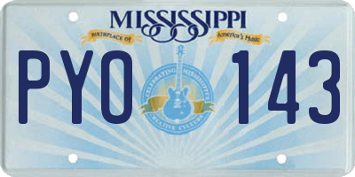 MS license plate PYO143