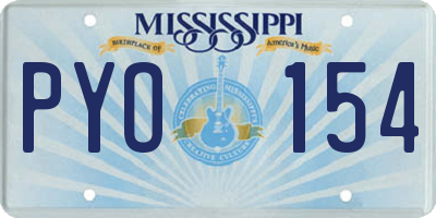 MS license plate PYO154