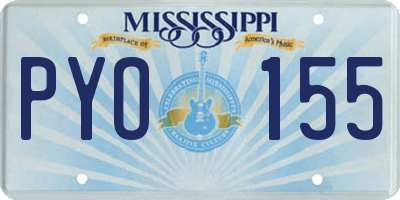 MS license plate PYO155