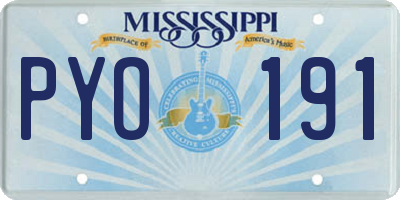MS license plate PYO191