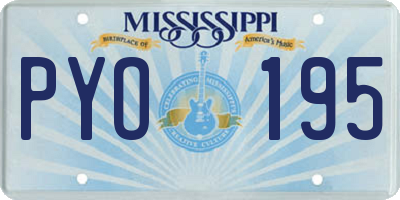 MS license plate PYO195