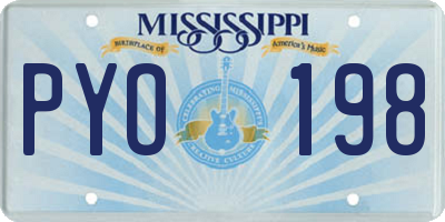 MS license plate PYO198