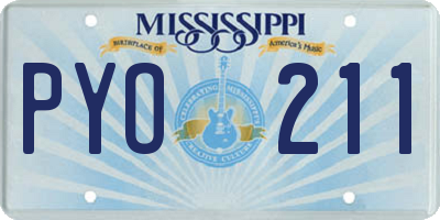 MS license plate PYO211