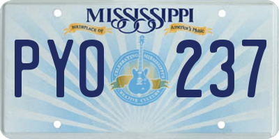MS license plate PYO237