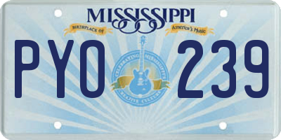 MS license plate PYO239