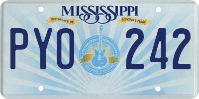 MS license plate PYO242