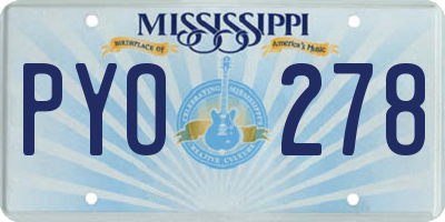 MS license plate PYO278