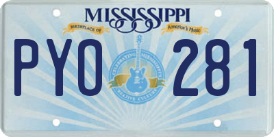 MS license plate PYO281