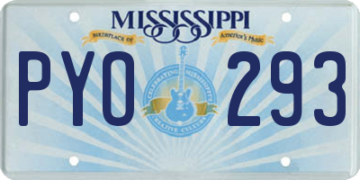 MS license plate PYO293