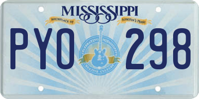 MS license plate PYO298