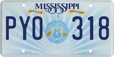 MS license plate PYO318
