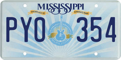 MS license plate PYO354