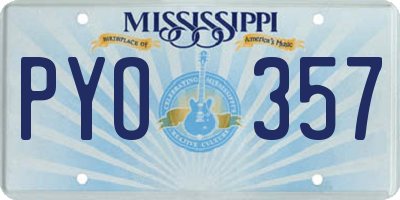 MS license plate PYO357