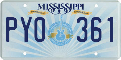 MS license plate PYO361