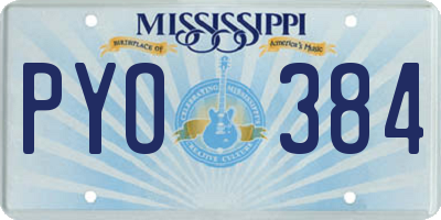 MS license plate PYO384