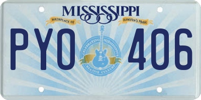 MS license plate PYO406