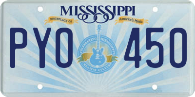 MS license plate PYO450