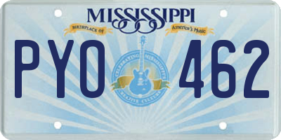 MS license plate PYO462