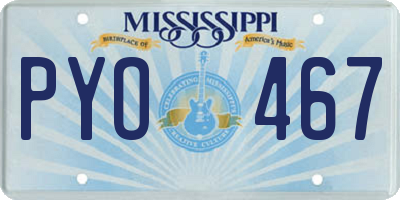 MS license plate PYO467