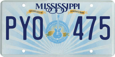 MS license plate PYO475